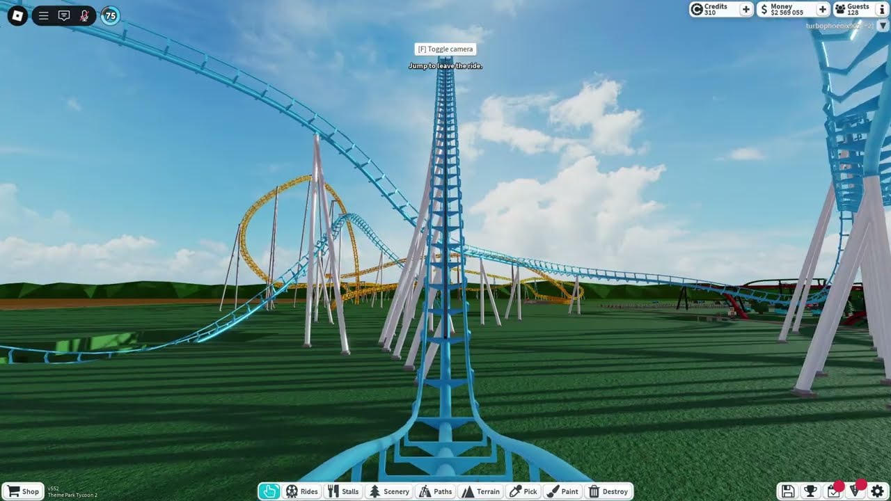 Neon Corkscrew Coaster in Theme Park Tycoon 2