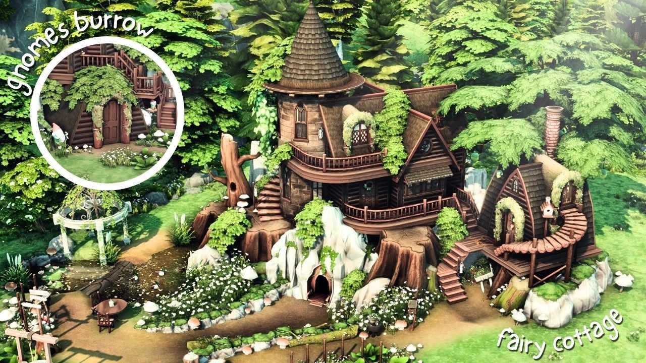 Enchanted Fairy Cottage | The Sims 4 Speed Build 🧚‍♀️🍄 (no CC)