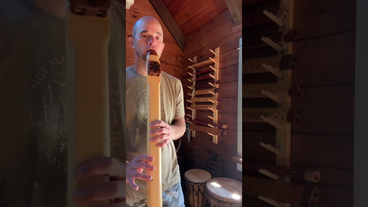 Yellow Cedar Aolean Drone Flute key of C 432hz