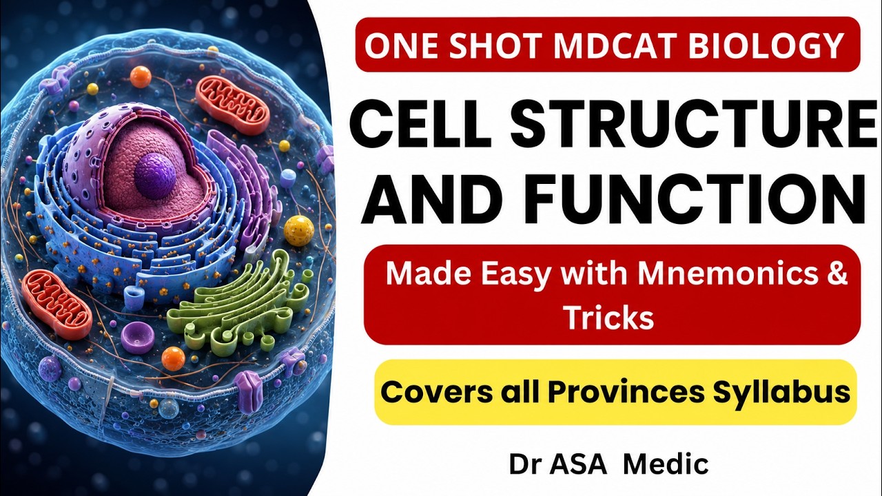 Cell structure & Function | MDCAT Biology | One Shot Lecture | Dr ASA Medic
