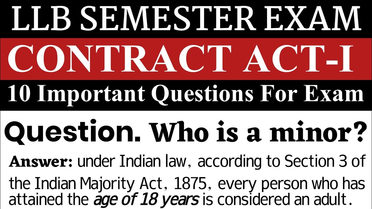 Law Of Contract-I LLB 1st Semester | Contract Law  10 Important Questions and Answers |Part 2