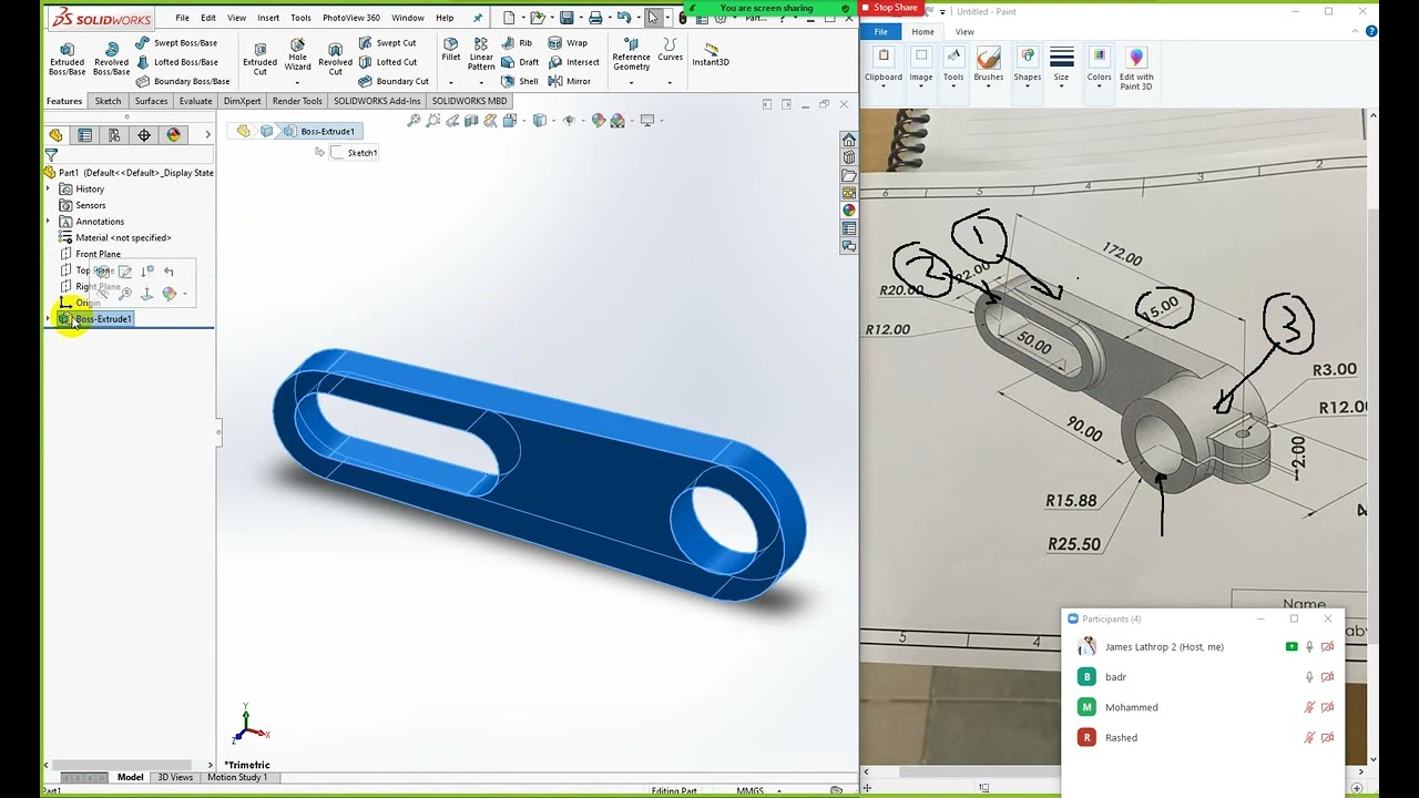 دورة  المحاظرة الخامسة SOLIDWORKS