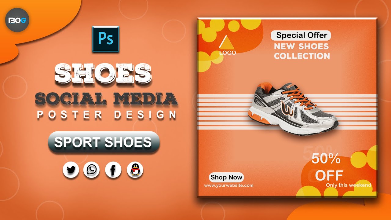 Shoe poster design in Photoshop/Poster design for beginners/Photoshop tutorial
