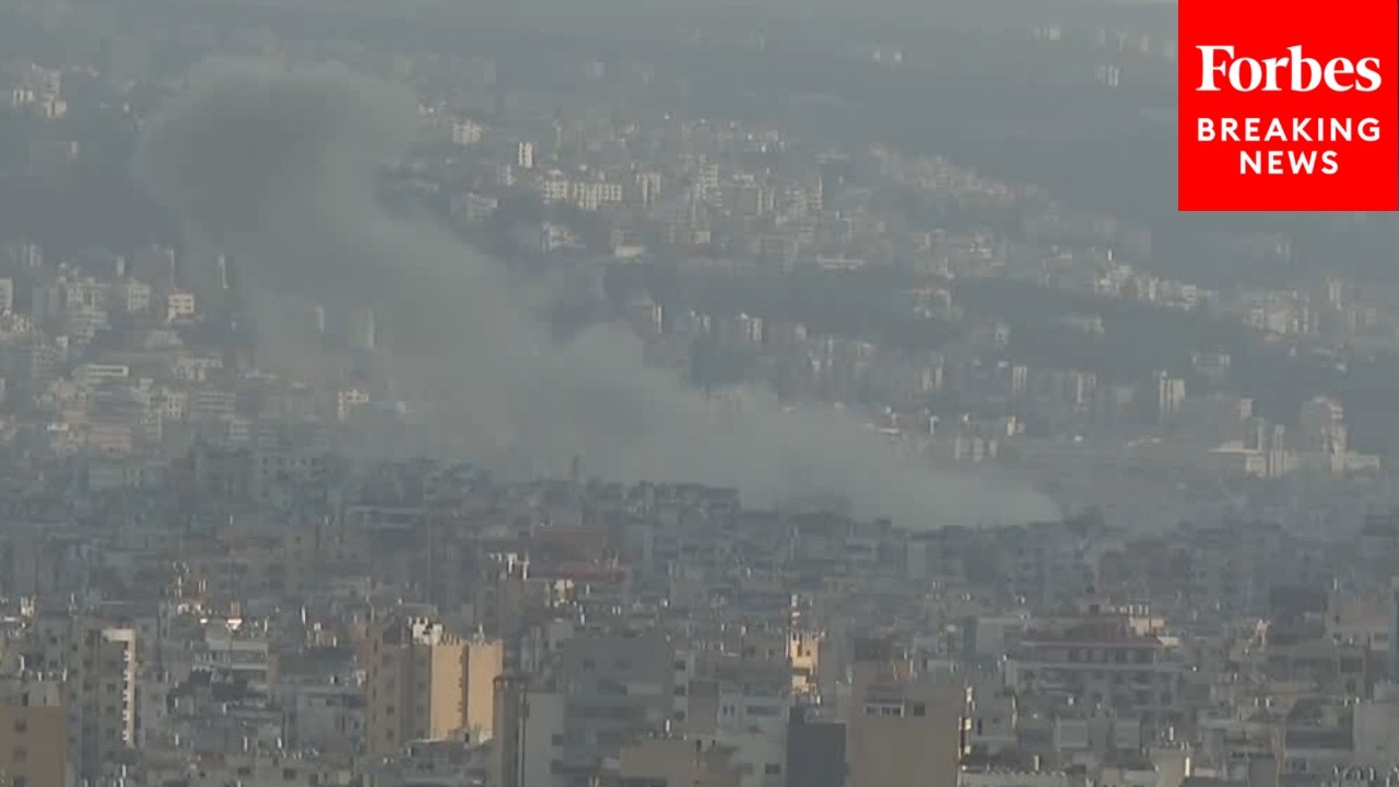 Towers Of Smoke Rise Into The Sky As Israel Hits Beirut, Lebanon With Strikes
