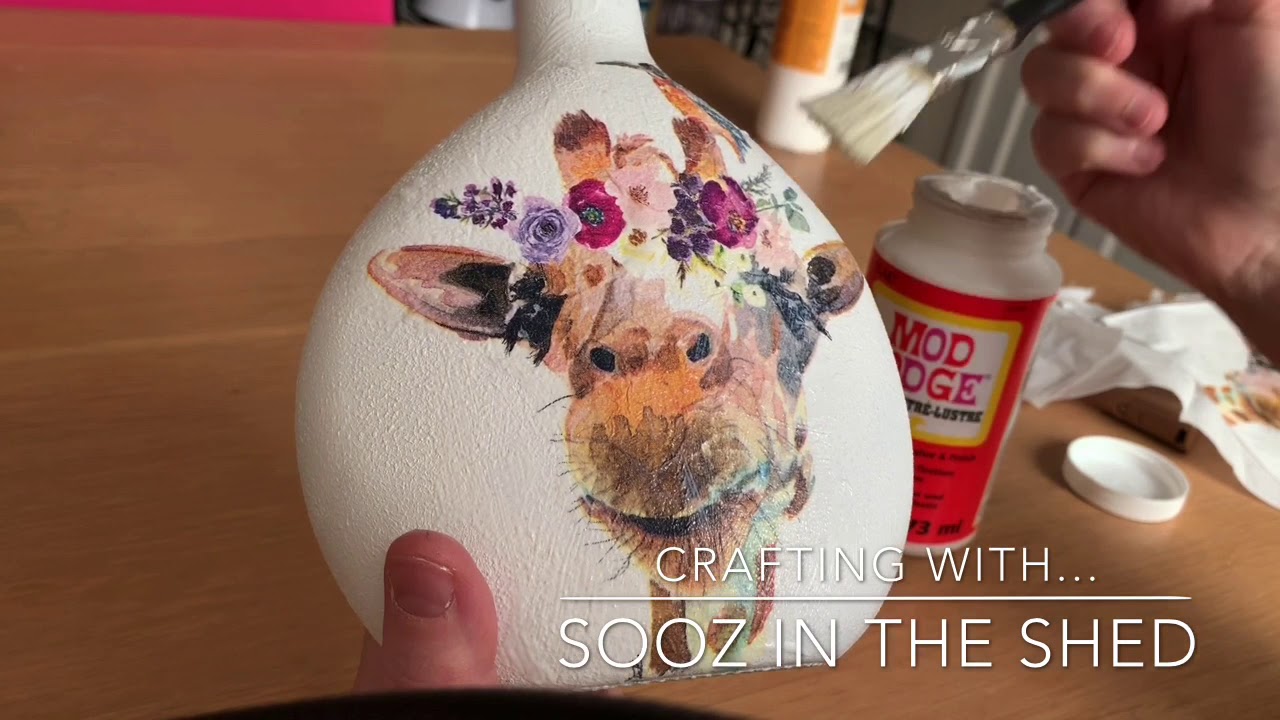 How to make a decoupage bottle lamp.