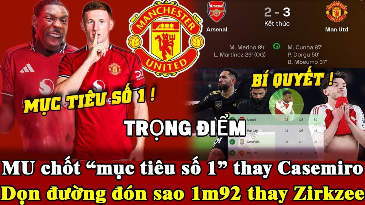 Tin mới mu 26/1, Cách MU hạ Arsenal, chọn mục tiêu số 1 thế Casemiro, mở cửa đón sao 1m92?
