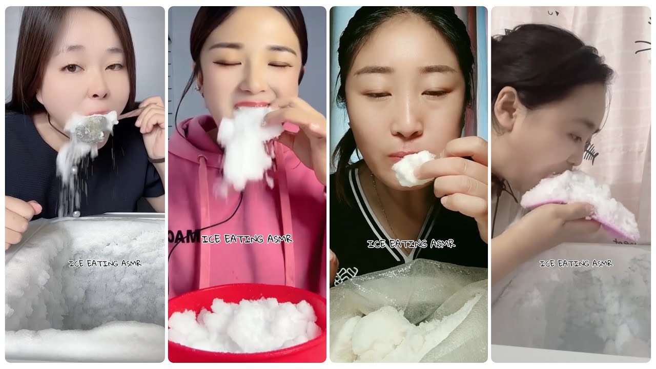 Ice scraping deep freezer asmr & Ice eating asmr & ice freezer frost eating & fridge ice mukbang 180