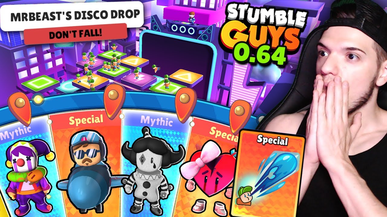 NOUL UPDATE 0.64 cu EMOTE de SCUIPAT, SKINURI MrBeast si 2 MAPE! Stumble Guys