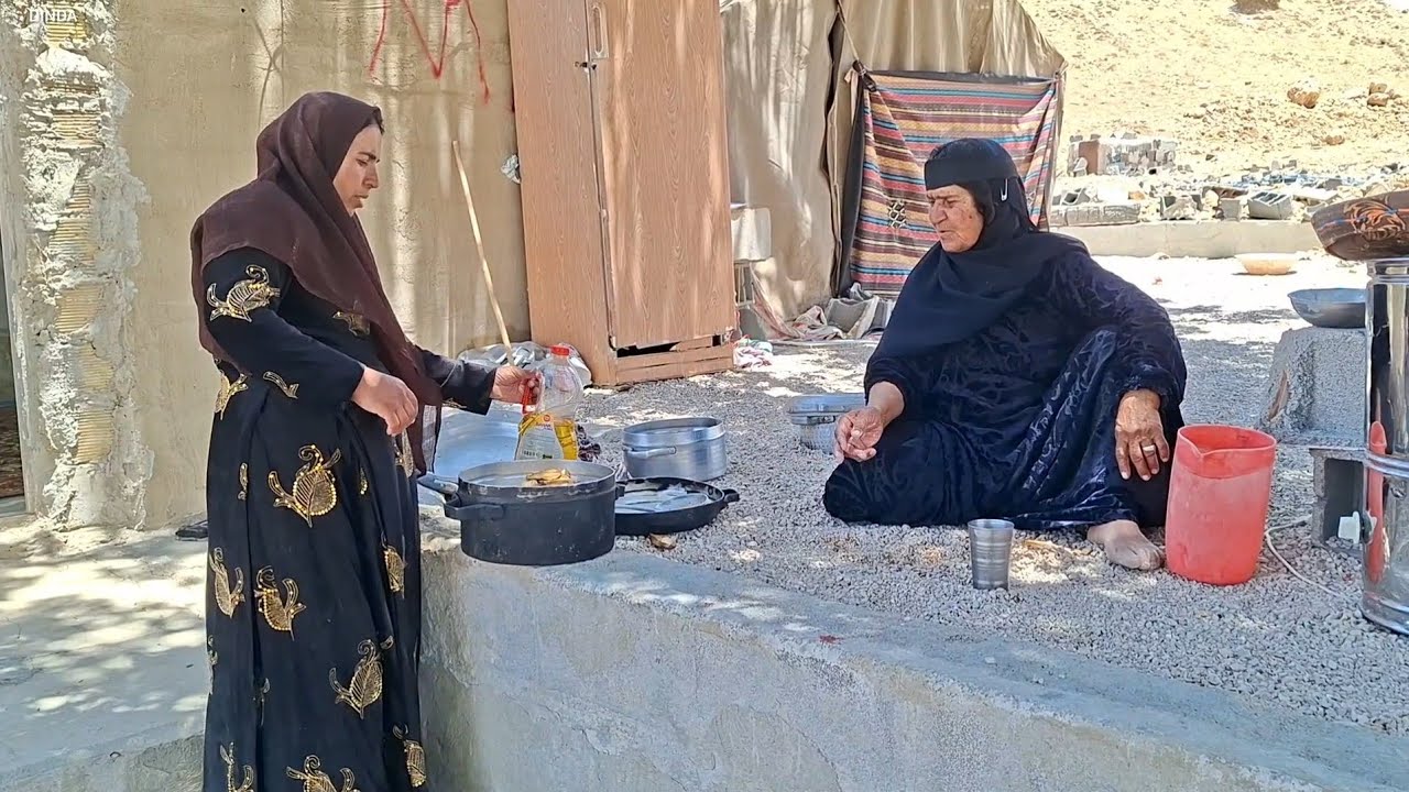 Fariba helps us bake bread. A delicious meal with Grandma! Repairing the motorcycle.