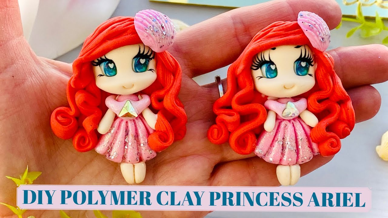DIY POLYMER CLAY PRINCESS ARIEL | Step by Step | Tutorial | Clays for Bows
