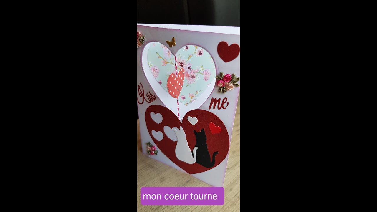 carte saint valentin cœur tournant #scrapbooking #tutoscrapbooking