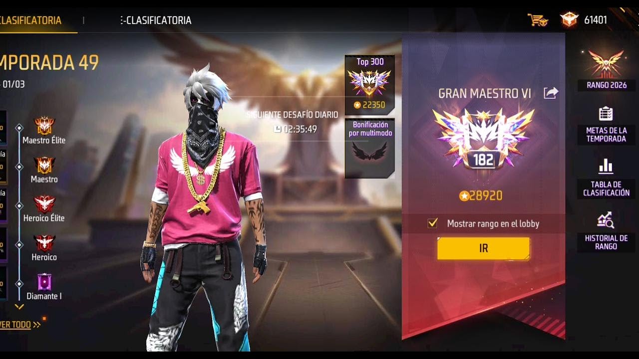 SUBIENDO A TOP GLOBAL EN LA NUEVA ACTUALIZACION FREE FIRE