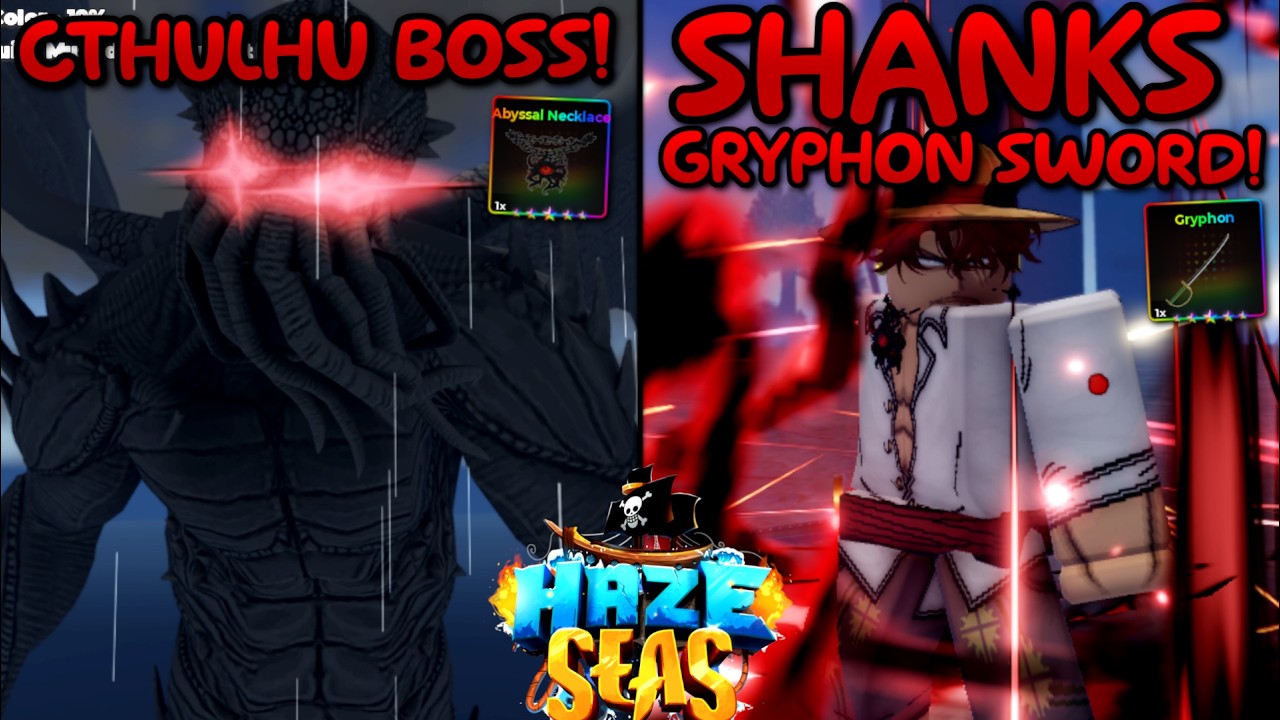 Сражаюсь с Ктулху и получаю мифический меч Шанкса &laquo;Грифон&raquo; в Roblox Haze Seas...