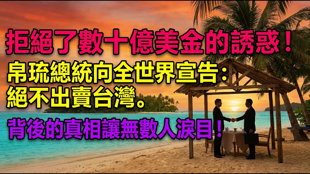 拒絕了數十億美金的誘惑！帛琉總統向全世界宣告：絕不出賣台灣。背後的真相讓無數人淚目！