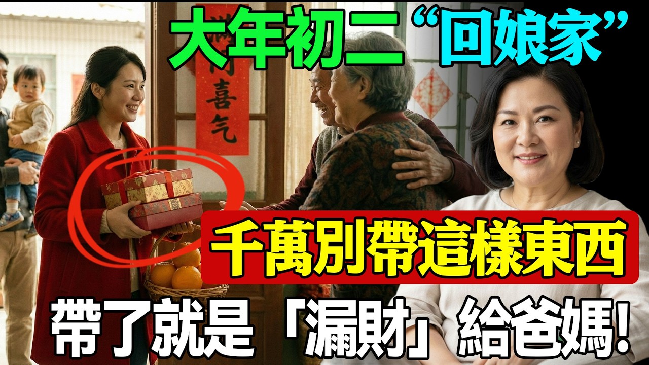 初二回娘家，女兒千萬別帶「這一樣」東西！帶了就是「漏財」給爸媽！這2個時間點進家門，娘家才會旺上加旺！#初二回娘家 #回門禁忌 #2026馬年
