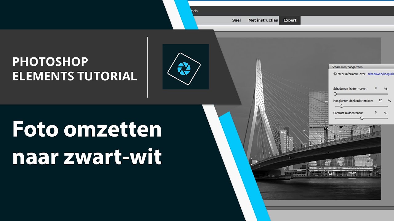 Adobe Photoshop Elements Tutorial - Foto omzetten naar Zwart-Wit