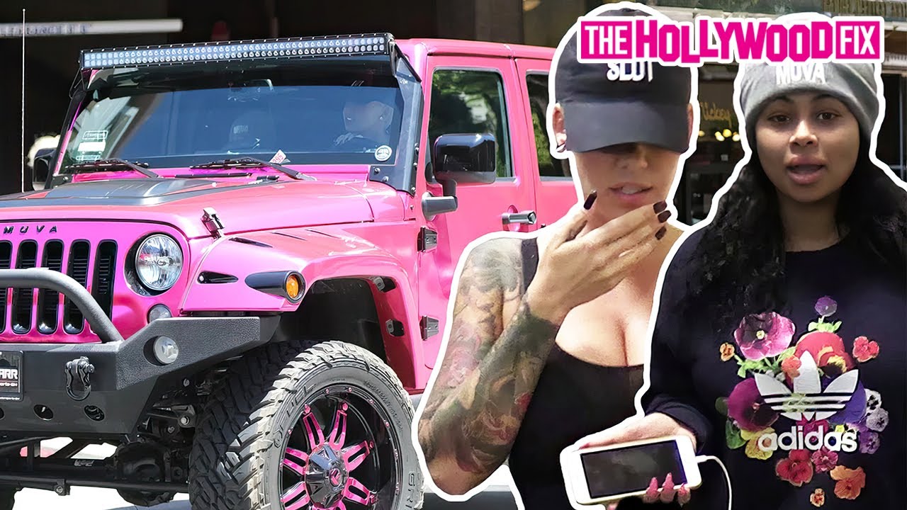 Amber Rose & Blac Chyna Pull Out The Neon Pink Jeep To Hit The Doctor's Office In Beverly Hills, CA