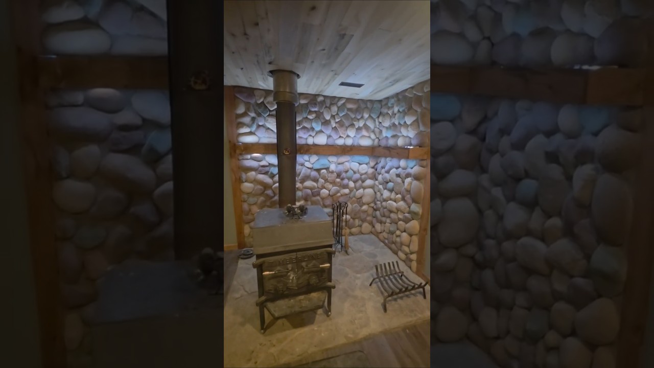 DIY Custom Riverstone Veneer/Fireplace/Mantel 