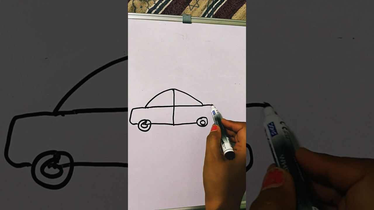 Easy car drawing #drawing #art #ytshorts