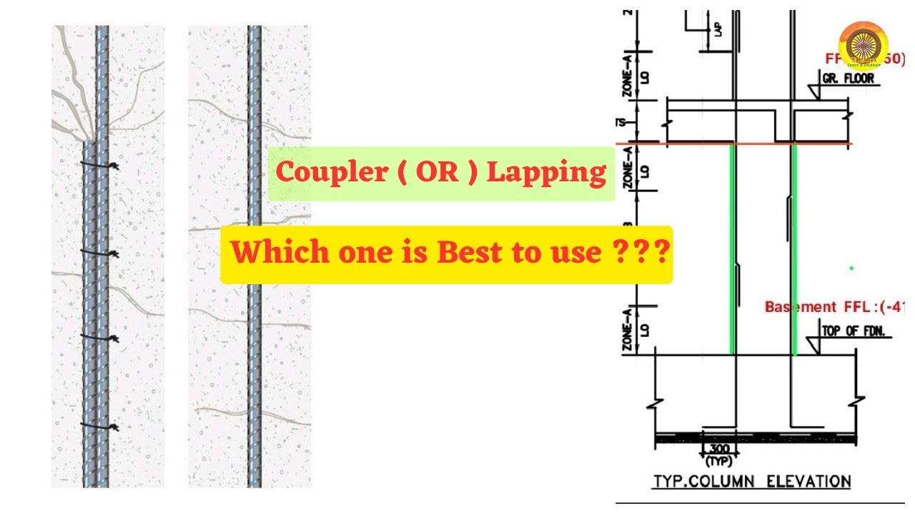 Coupler (OR) Lapping || Which one is best option #steelbending #rcc #civilengineering #vimutti_coe