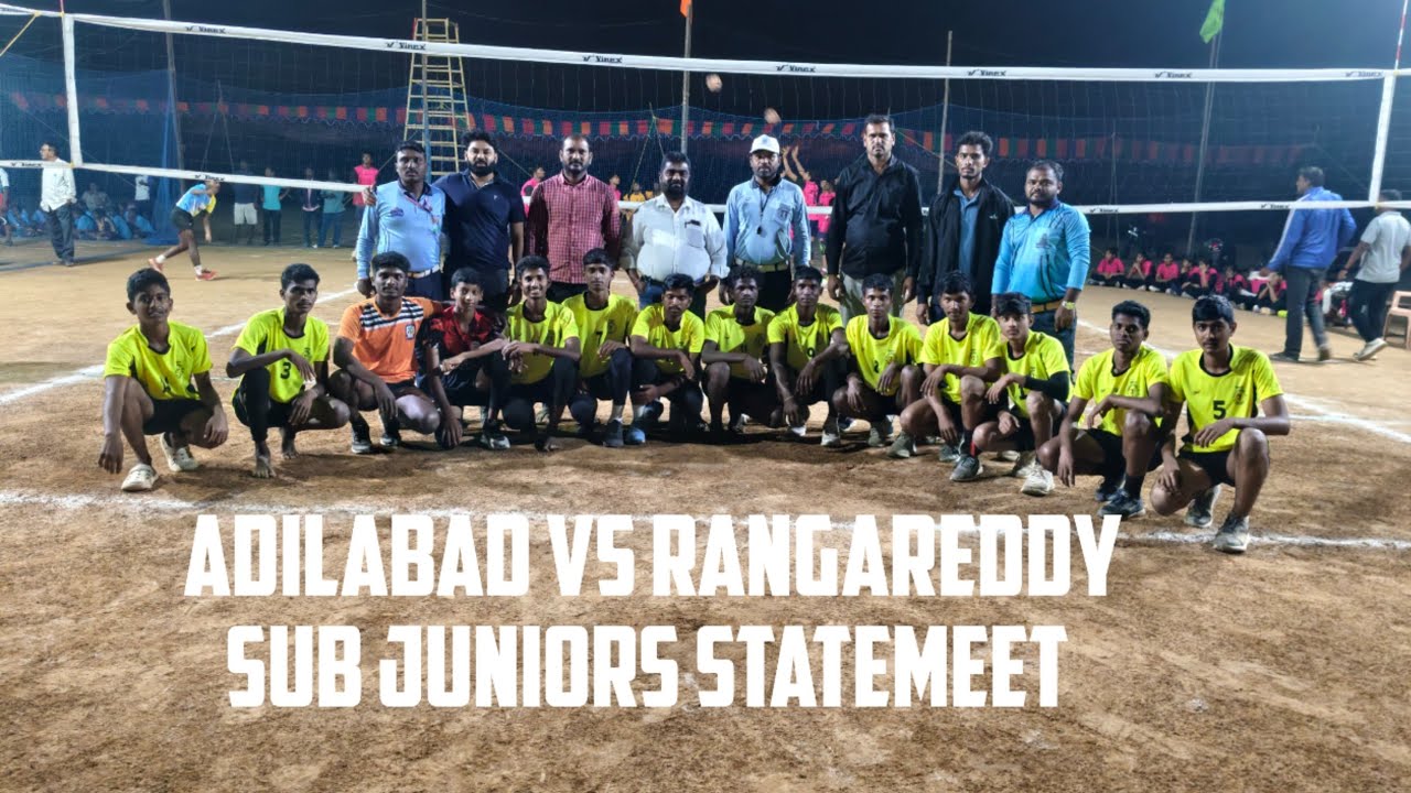 Adilabad vs Rangareddy Sub juniors match 🏐❤️‍🔥 at Nijamabad District, Kammarpalle📍