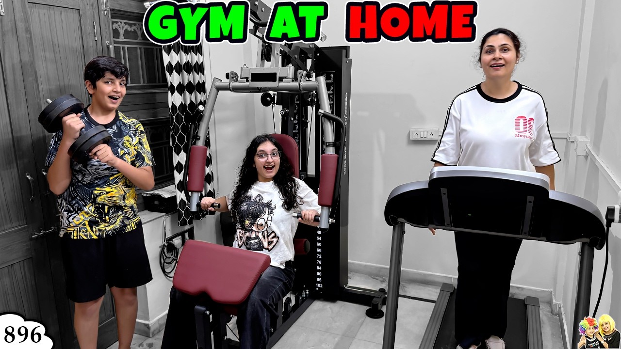 GYM AT HOME | Ep 896 | Comedy Family Life Vlog | Aayu and Pihu Show