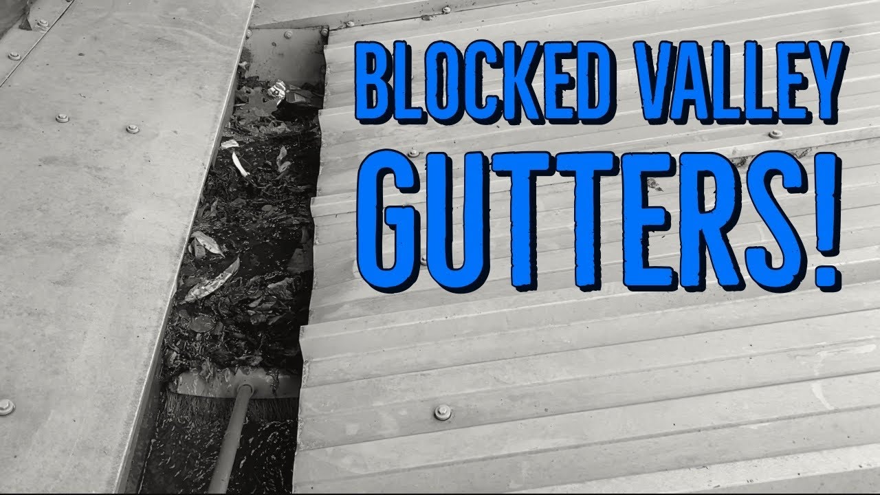 Blocked Commercial Valley Gutters