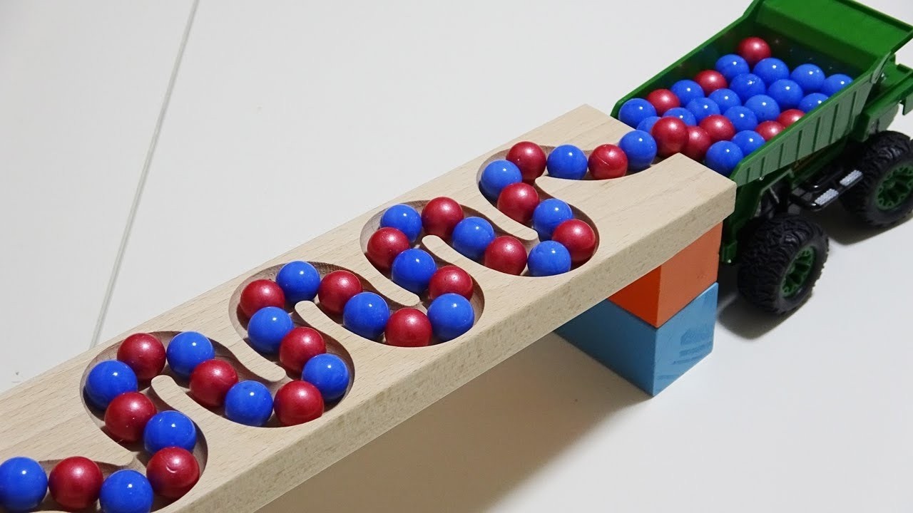 Marble Run Race ☆ HABA Slope with Dump Truck, Garbage Truck & Rescue Vehicles | Compilation #28
