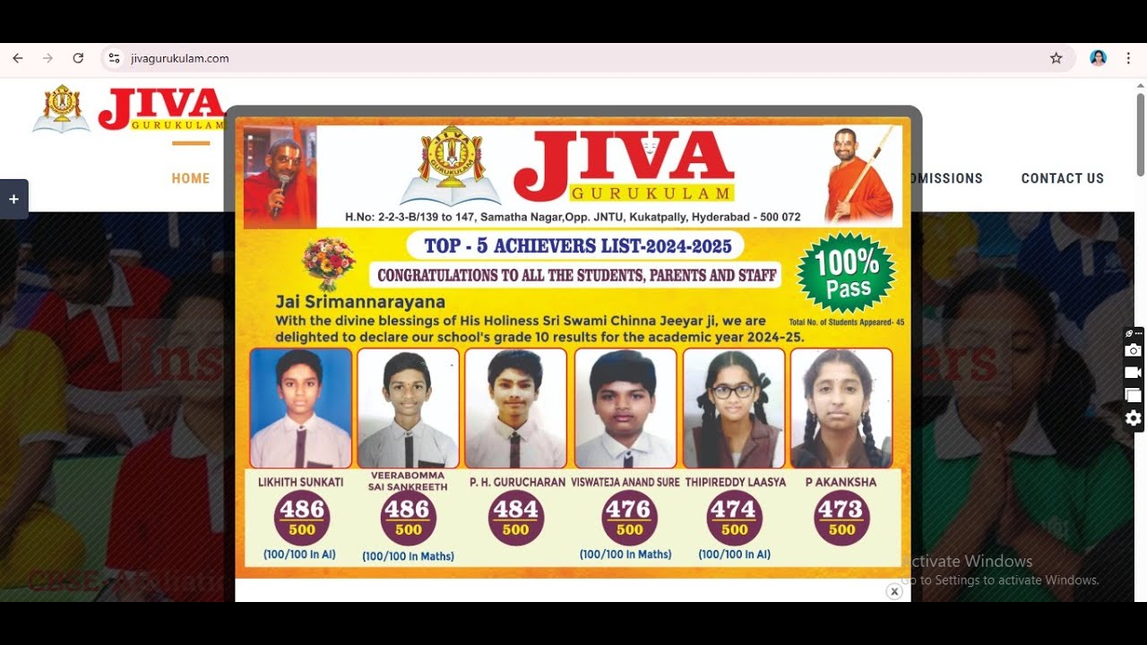 JIVA Gurkulam (chinna jeeyar swamy school)2019