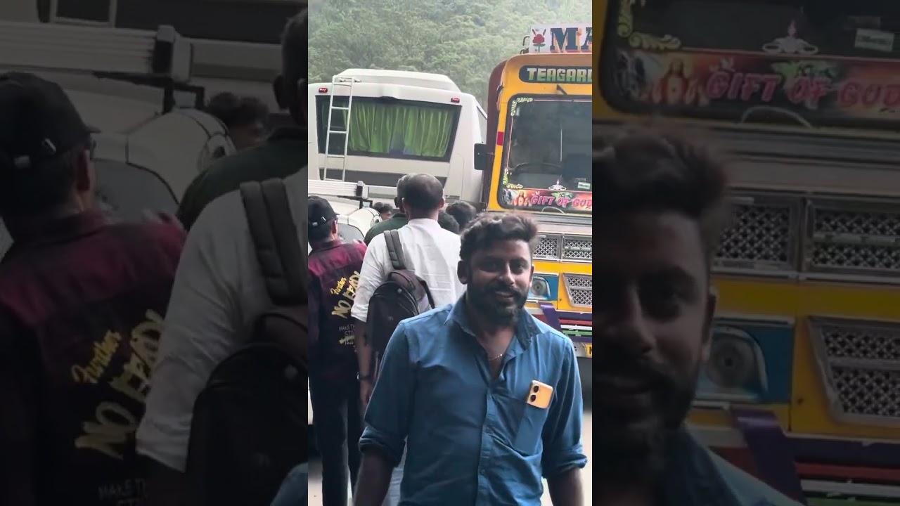 #munnar huge traffic by a lorry and tourist van struggled to cross each other at Mattupetty Dam road
