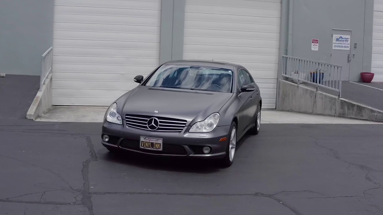 Mercedes Benz CLS Wrapped in Avery Dennison Satin Dark Grey Car Wrap Film