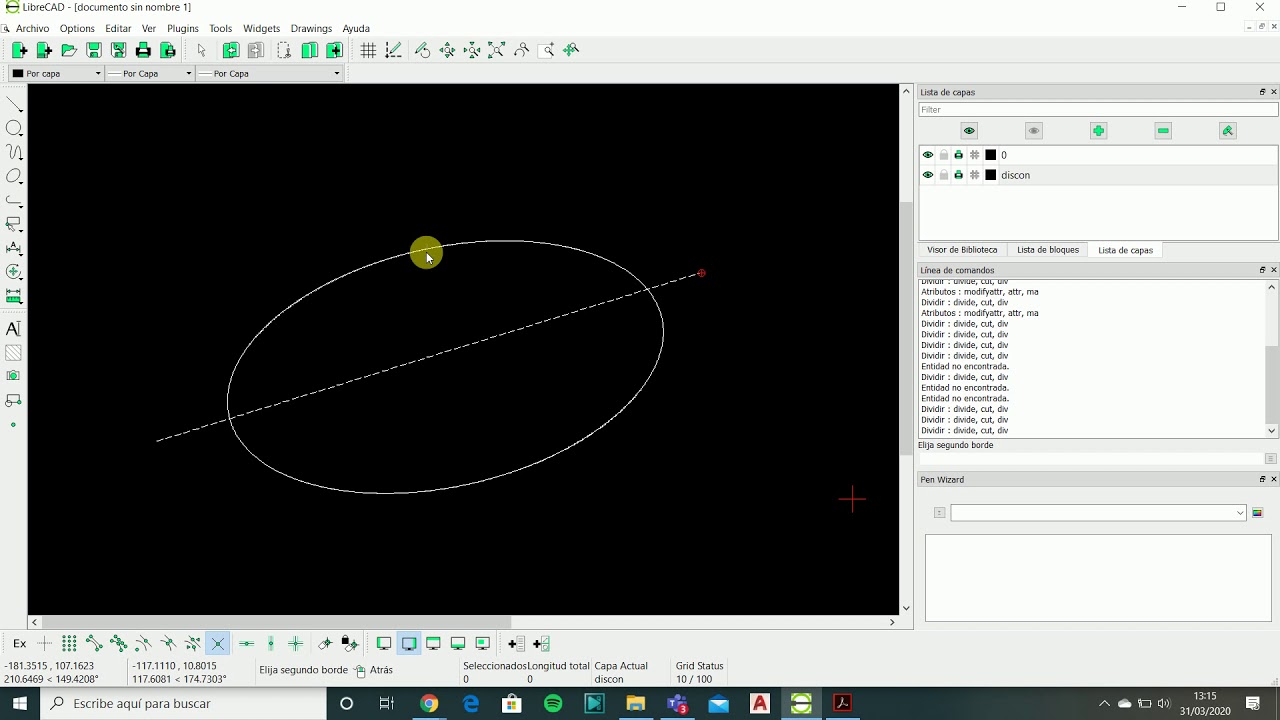 Librecad - Herramienta Dividir