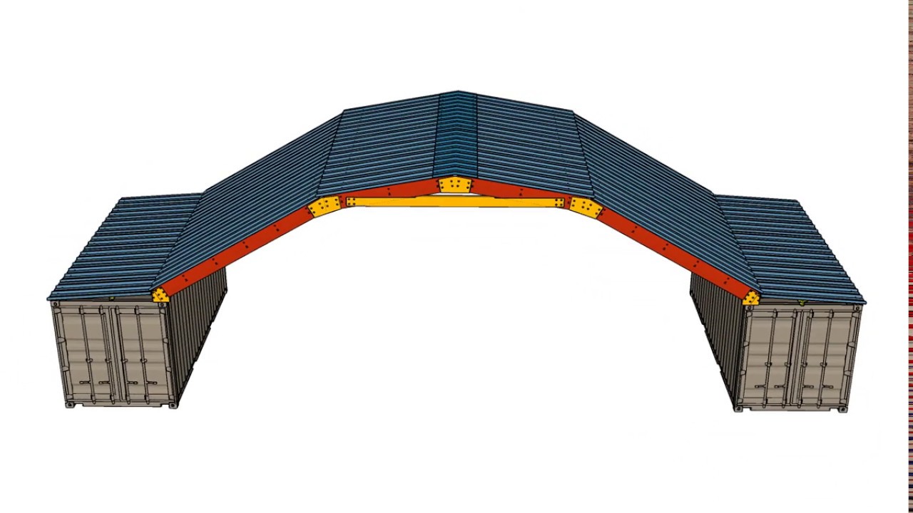 Gambrel roof style container kit assembly video