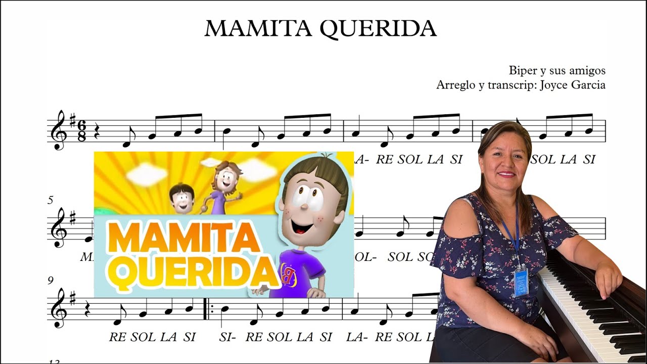 🎶✅🤱🏻 Mamita querida - Partitura en G (flauta, violín, melódica)