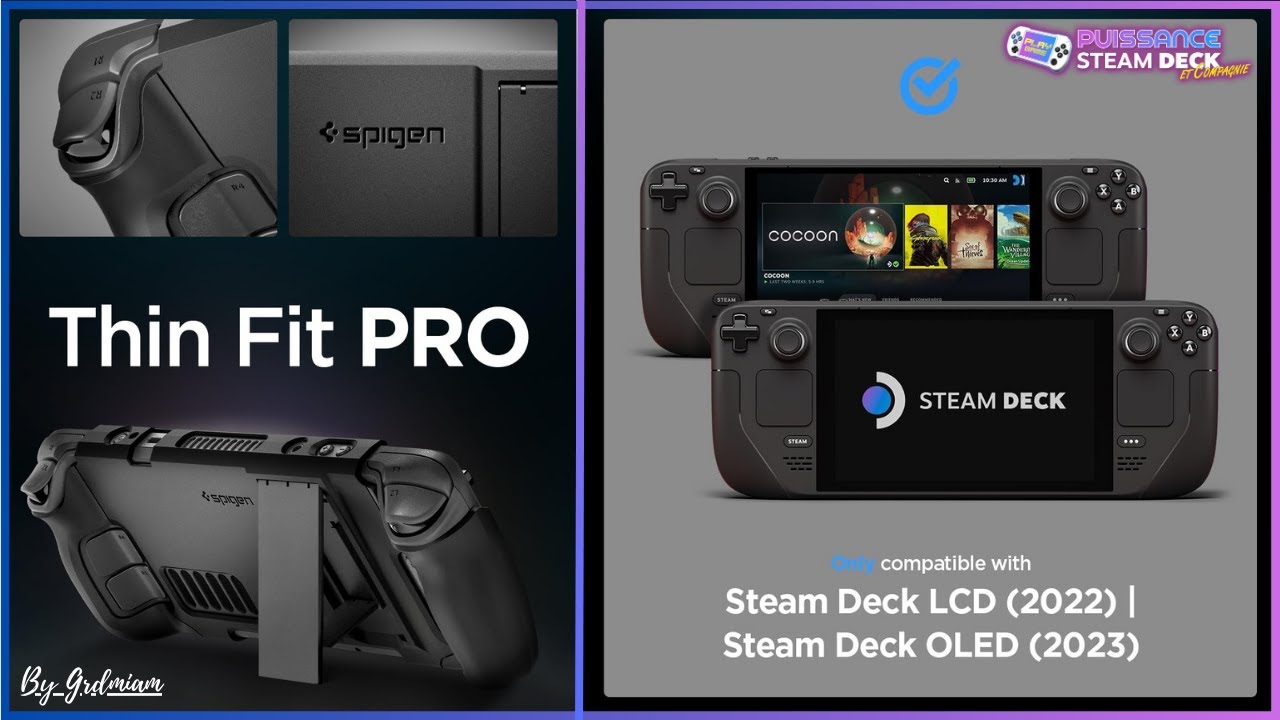 🕹️STEAM DECK: Coque de Protection SPIGEN Thin Fit Pro avec béquille