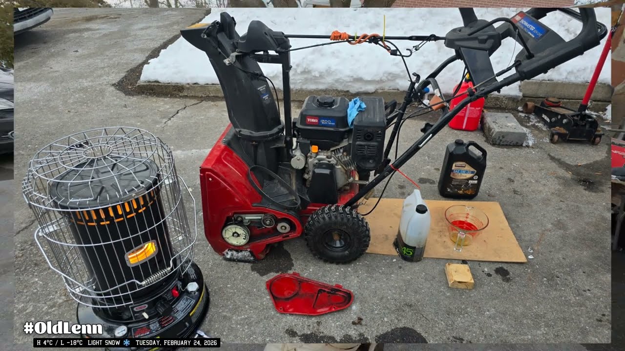 AUGER BELT REPLACEMENT on a Toro Snowmaster 824 QXE Snowblower | Snow Removal | OldLenn