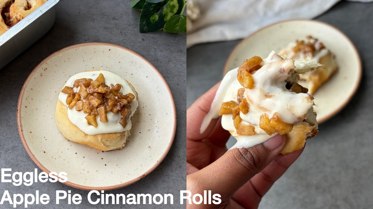 APPLE PIE CINNAMON ROLL | Eggless Cinnamon rolls | Eggless apple pie rolls | Best Bites