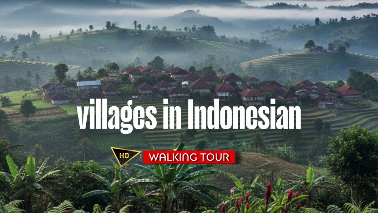 WALKING TOUR IN A PEACEFUL VILLAGE IN JAVA, INDONESIA | Best Experience With Headphone