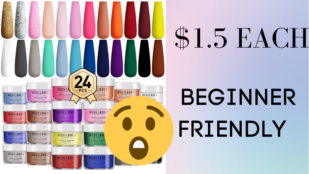 Modelones Acrylic Powder Kit | nail swatches | unboxing
