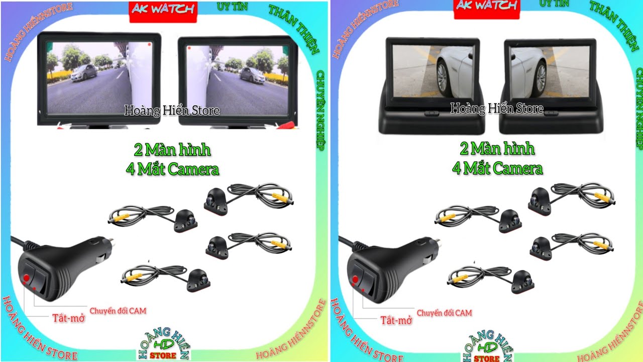 Review và hướng dẫn sử dụng Bộ Camera ViSmart 4 mắt Cam Cặp lề kiêm kính chiếu hậu |Hoàng Hiển Store