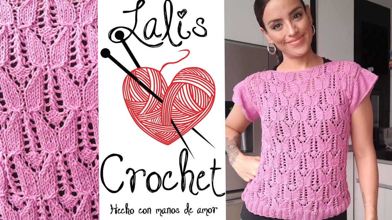 BLUSA PUNTADA DE TULIPANES CON AGUJAS
