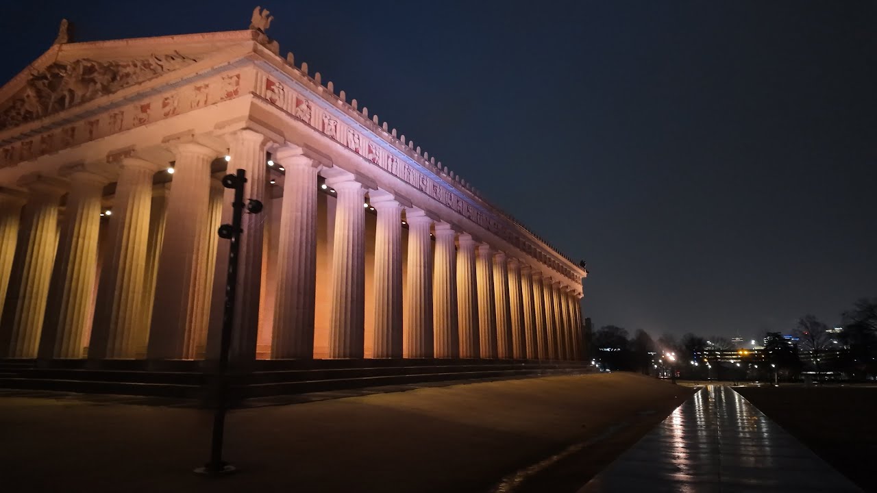 4K Early Morning Rainy Walk in Nashville | Centennial Park & The Parthenon