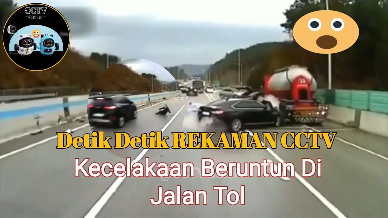 Rekaman CCTV Kecelakaan Beruntun Di Jalan Tol @CCTVGokil#newsupdate #beritaterkini #news #cctv