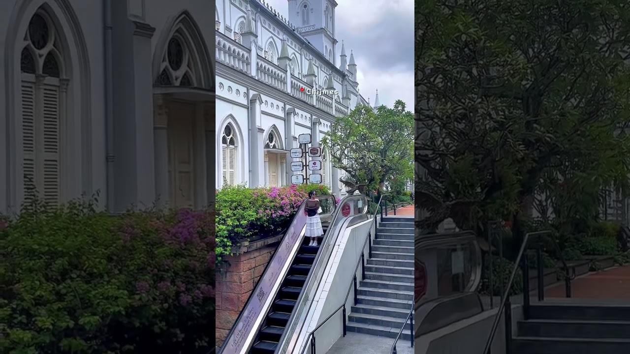 Chijmes Singapore! the most aesthetic place #travelvlog #singaporevlog #chijmes #shortsviral #fyp