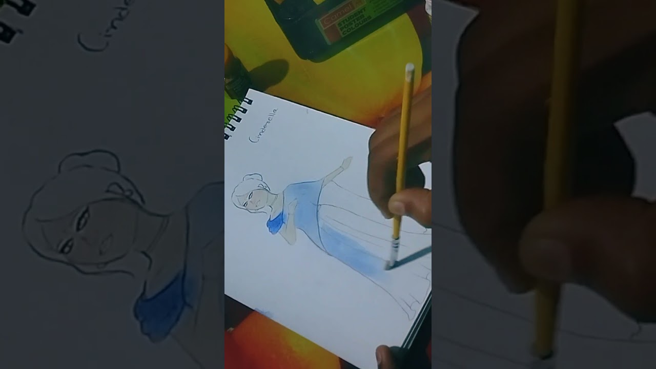 what if Cinderella was born in India 💙✨#cinderella #disney #drawing #princesses #india
