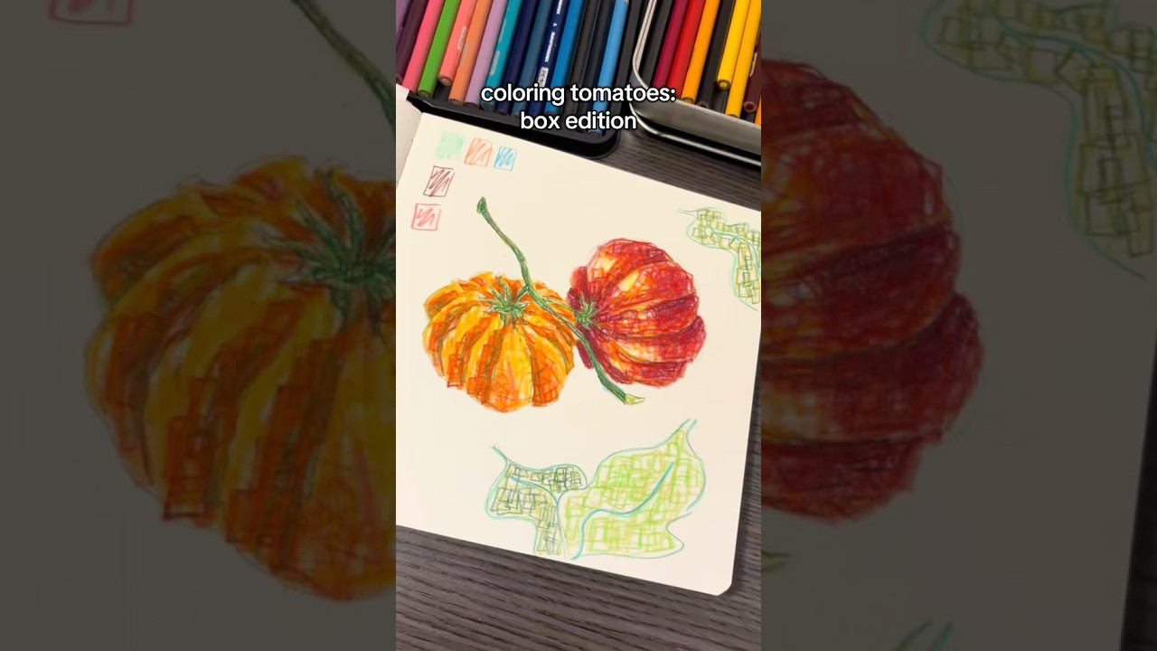 BOX DRAWING tomatoes?!? #colortheory #drawing #arttechniques #art