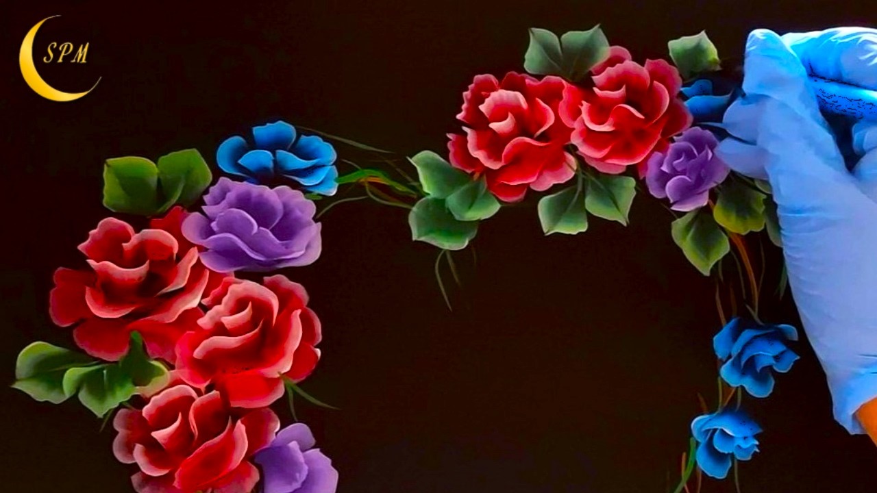 Peindre un cœur floral en peinture acrylique | TUTORIEL |