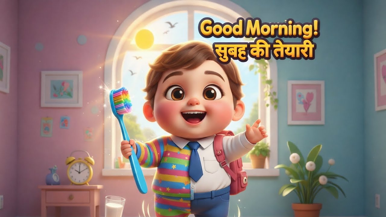 Good Morning Routine Song | सुबह की तैयारी गाना | Hindi English Preschool Rhyme