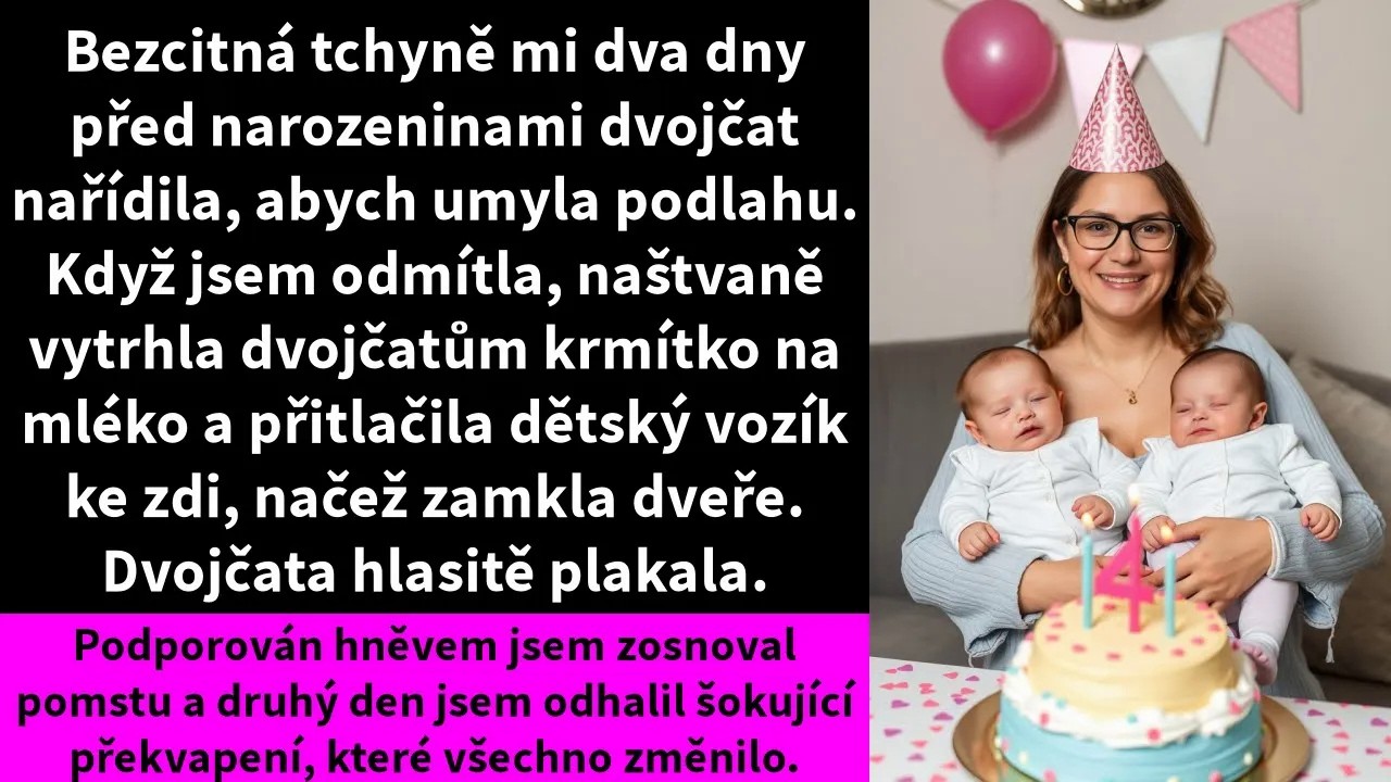 Bezcitná tchyně mi dva dny před narozeninami dvojčat nařídila, abych umyla podlahu.