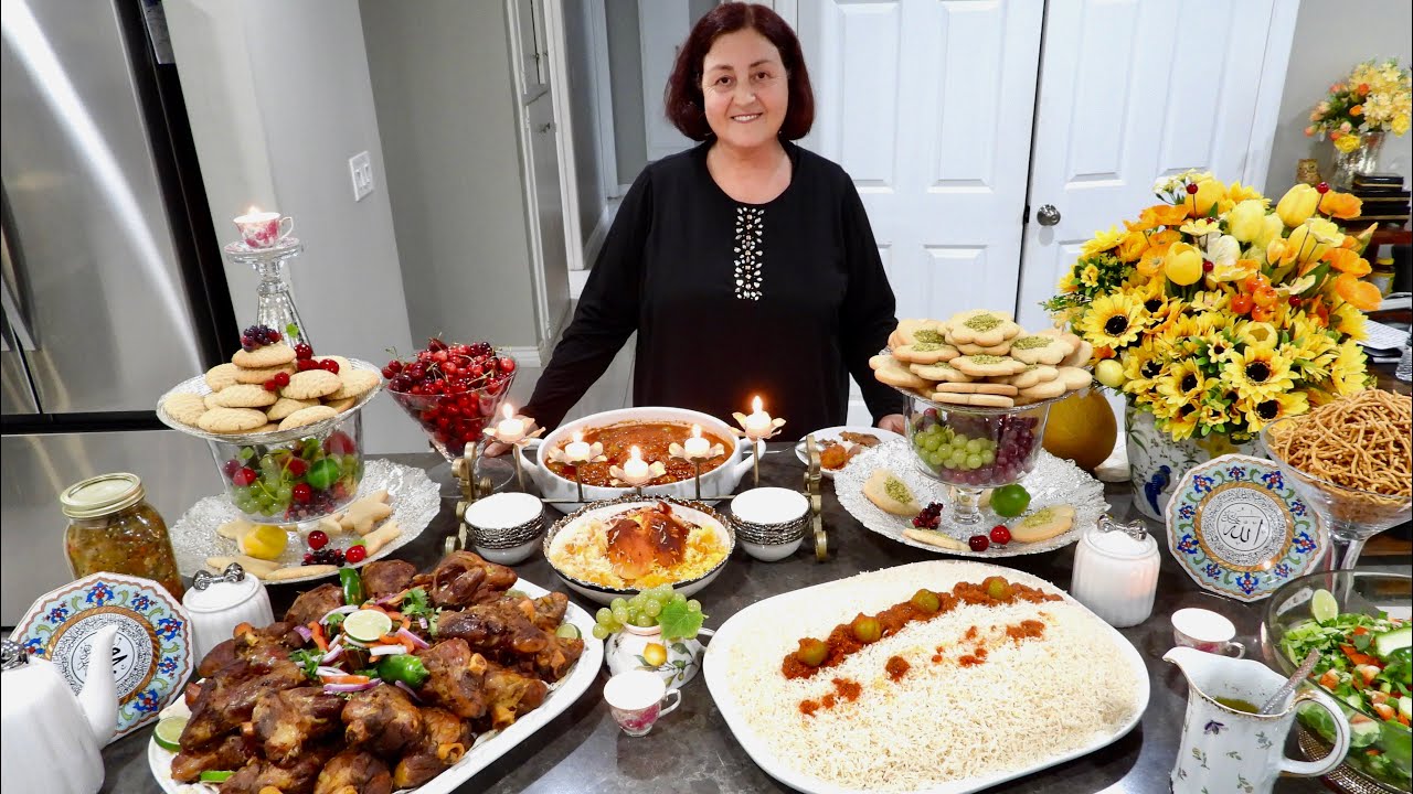 Oven Roasted Afghani Maicha w/ Eid Cookies - ماهیچه داشی با چلو وکلچه عیدی سلادتره